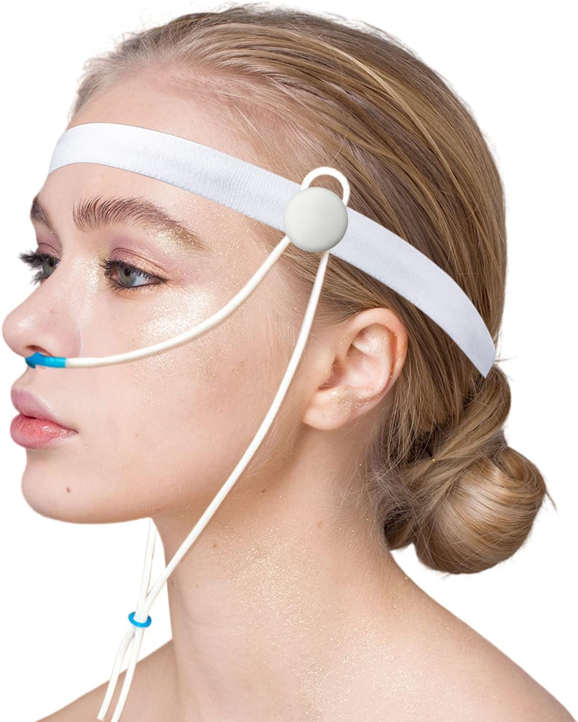 Cannula Headband Oxygen Tubing Ear Protectors Oxygen Users Nasal Cannula Holder Protect Children, Adults, and The Elderly from Ear Soreness Caused by Oxygen Tubes (White)
