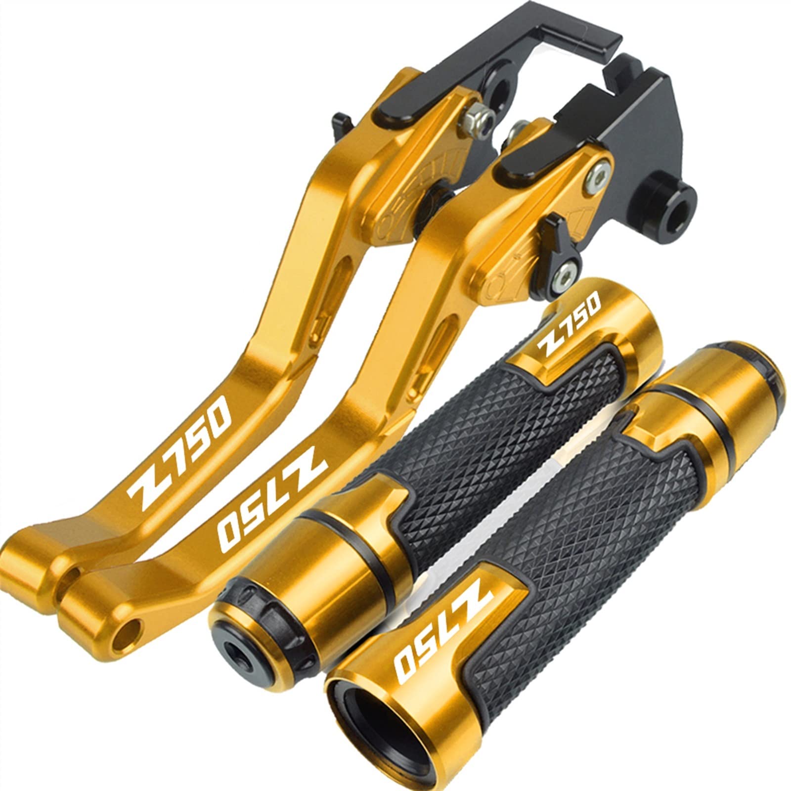Poignées de guidon or et leviers de moto pour Kawasaki Z750 S en aluminium CNC