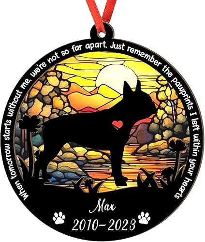 Miniatura 44 de Adorno personalizado para atrapasoles Bichon Frise, Bichon Frise Sun Catcher Adorno de Navidad – Regalo para perro amante, Bichon Frise 3D 2 capas