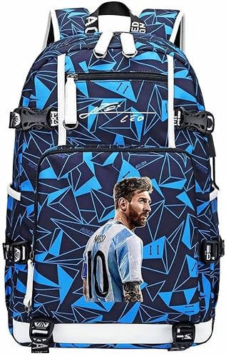 Jugador de Fútbol M-essi Mochila Multifunción Viaje Portátil Ventiladores Bolsa Multicolor Para Hombres Mujeres, Azul marino - 3, Moderno