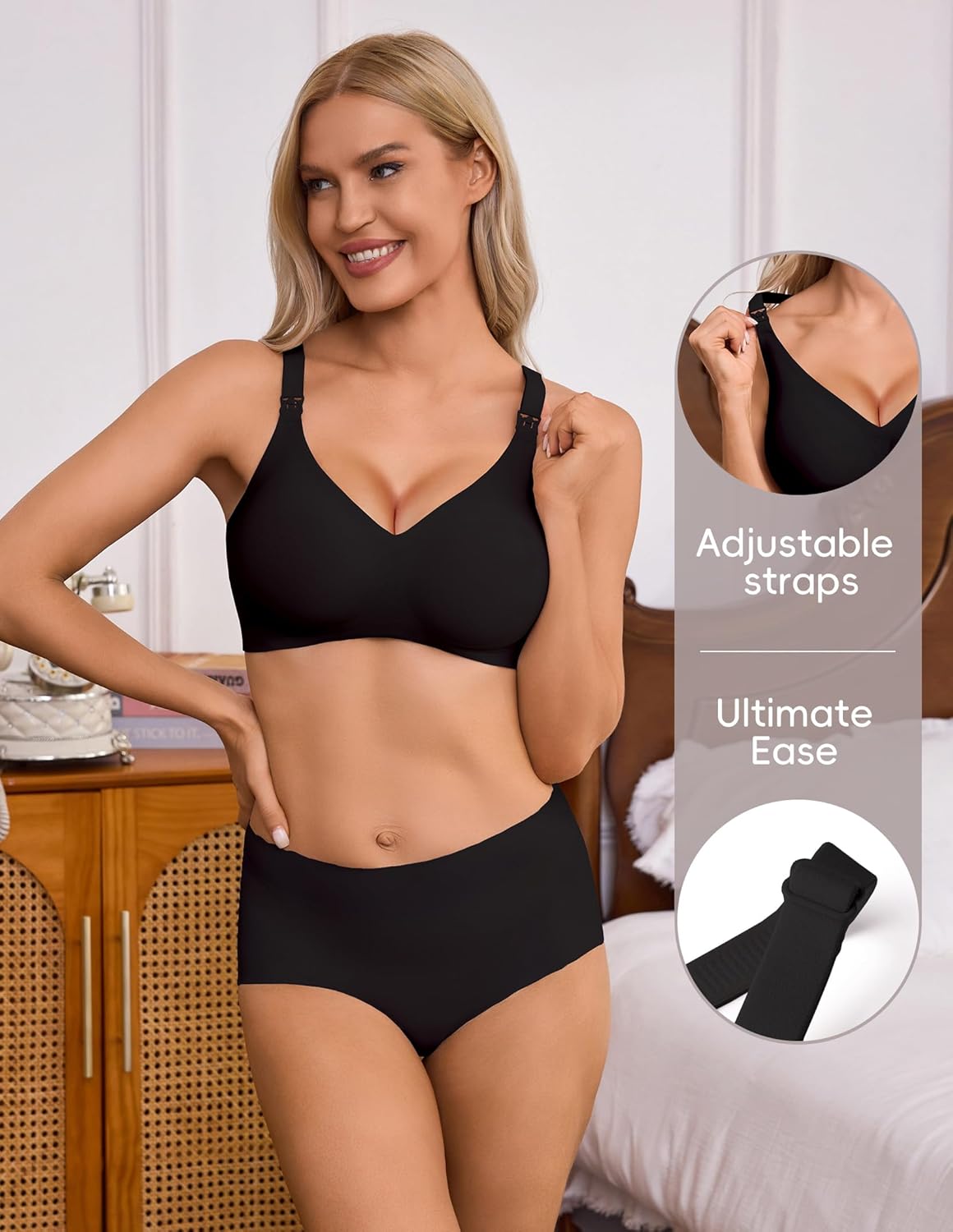 Nursing Bras for Breastfeeding Seamless Wireless Support Maternity Bra Comfy Pregnancy Sleep Bralette with Extenders - Image 3