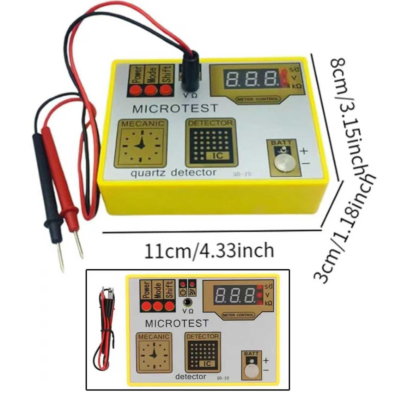 Tester per movimenti di Orologi, Strumento per la Riparazione di Orologi, Tester per la misurazione della Batteria degli Orologi, con indicatore LED, per Negozi di Orologi, Uso Domestico
