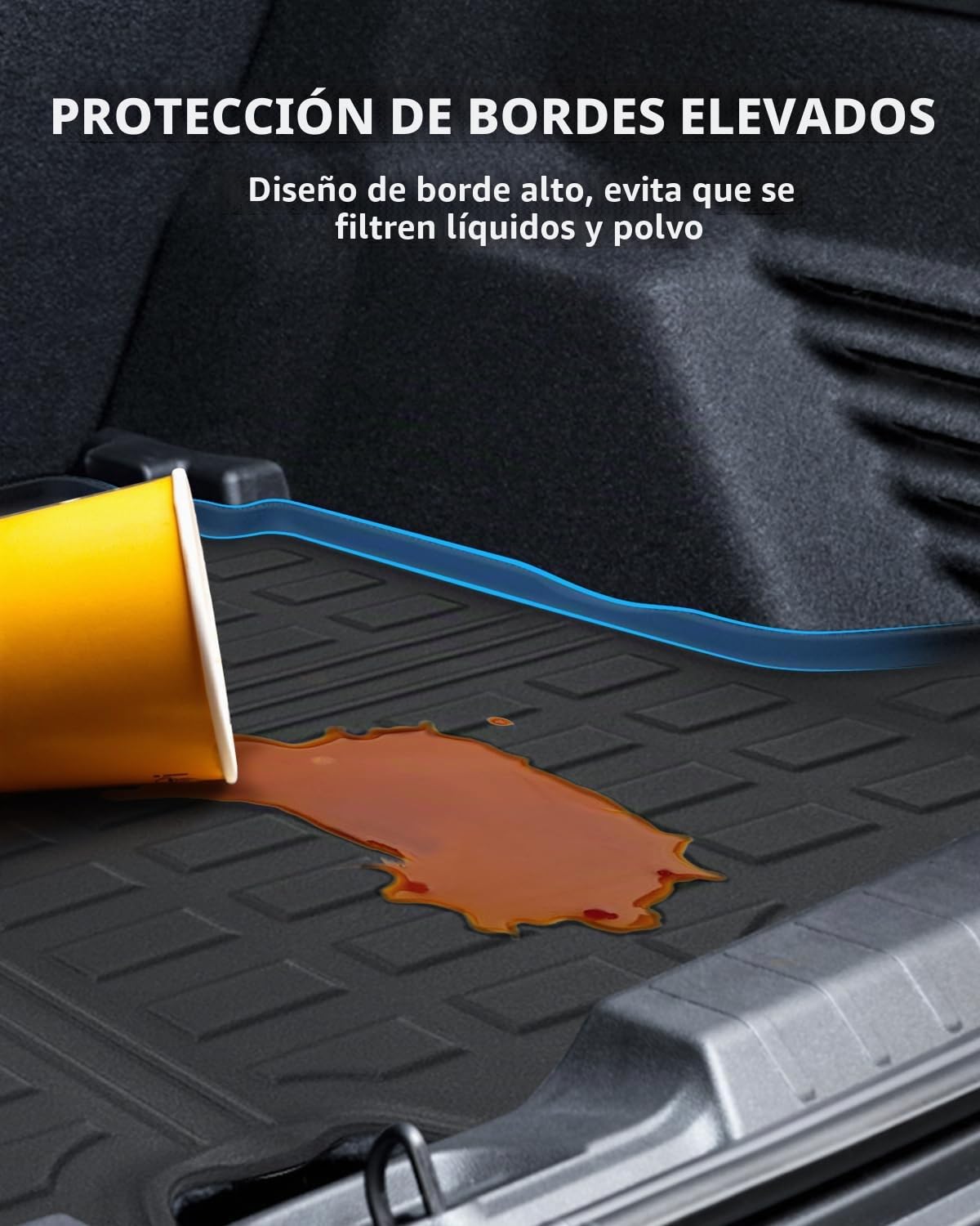 TPE Alfombrillas Maletero para Jeep Avenger Hybrid EV 2023-2026 | Alfombras Maletero Originales, Protector Maletero Antideslizantes e Impermeables, Funda Maletero con Bordes Elevados