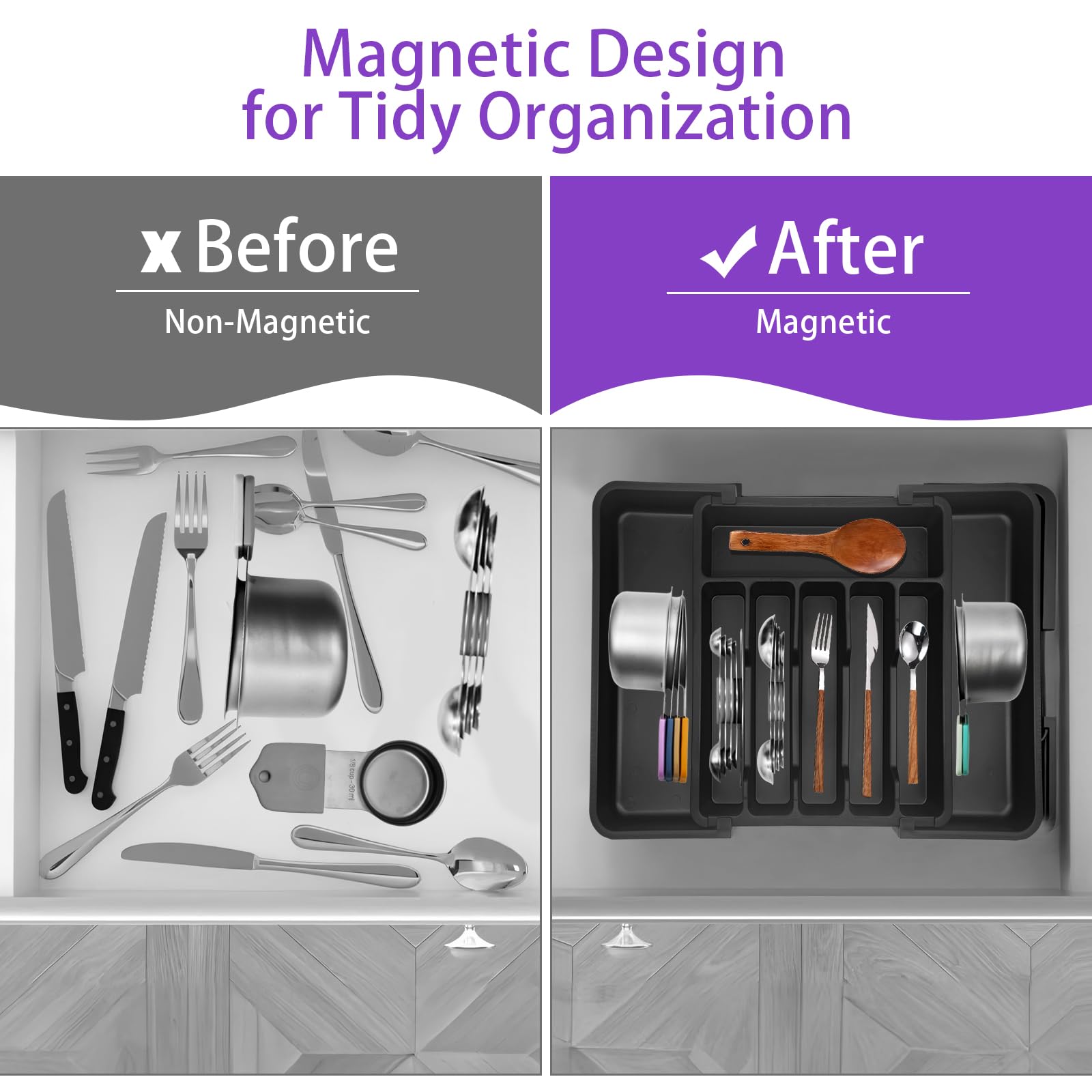 Hsoigc Magnetic Measuring Cups and Spoons Set, Stainless Steel Double Measurement Markings, Strong Magnetic Nesting Design for Space Saving Storage, Dishwasher Safe(16 Piece)