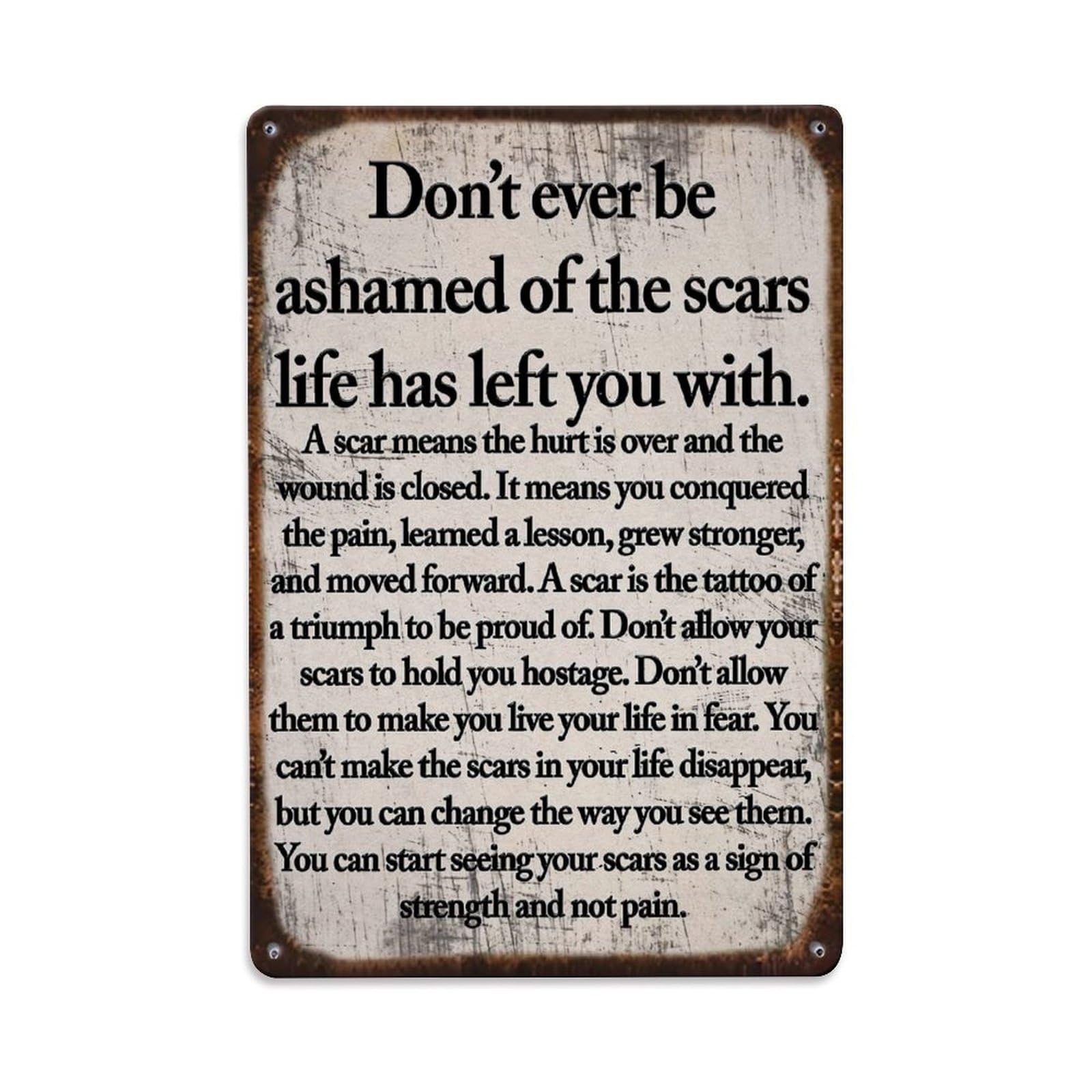 Jdyaojiesheng Vintage Motivational Quote On Metal Sign Tin Sign Retro Metal Wall Decor Metal Poster, Home Bar Garage Farmhouse Cafe Wall Art Decoration 8X12inches