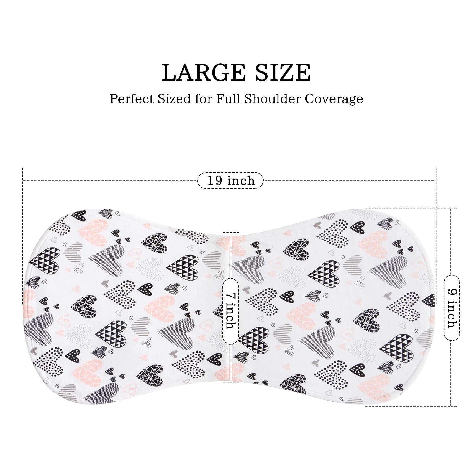 Juego de paños para eructos 100% algodón, absorbente y suave, toalla para recién nacidos y bebés, unisex, paquete de 5 (lleno de amor)