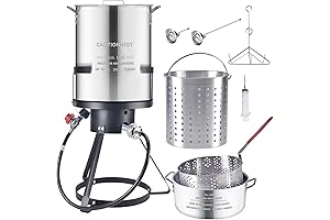 30 Qt Turkey Deep Fryer Outdoor Cooking Set with 10 Qt Fish Fryer Kit
