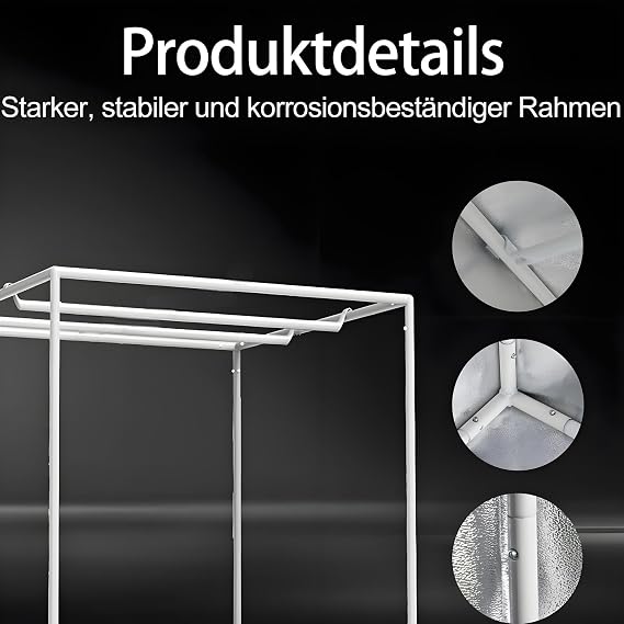 SunStream 80x80x160cm Grow Tent for Hydroponics, 600D Mylar 98% Reflective Indoor Greenhouse