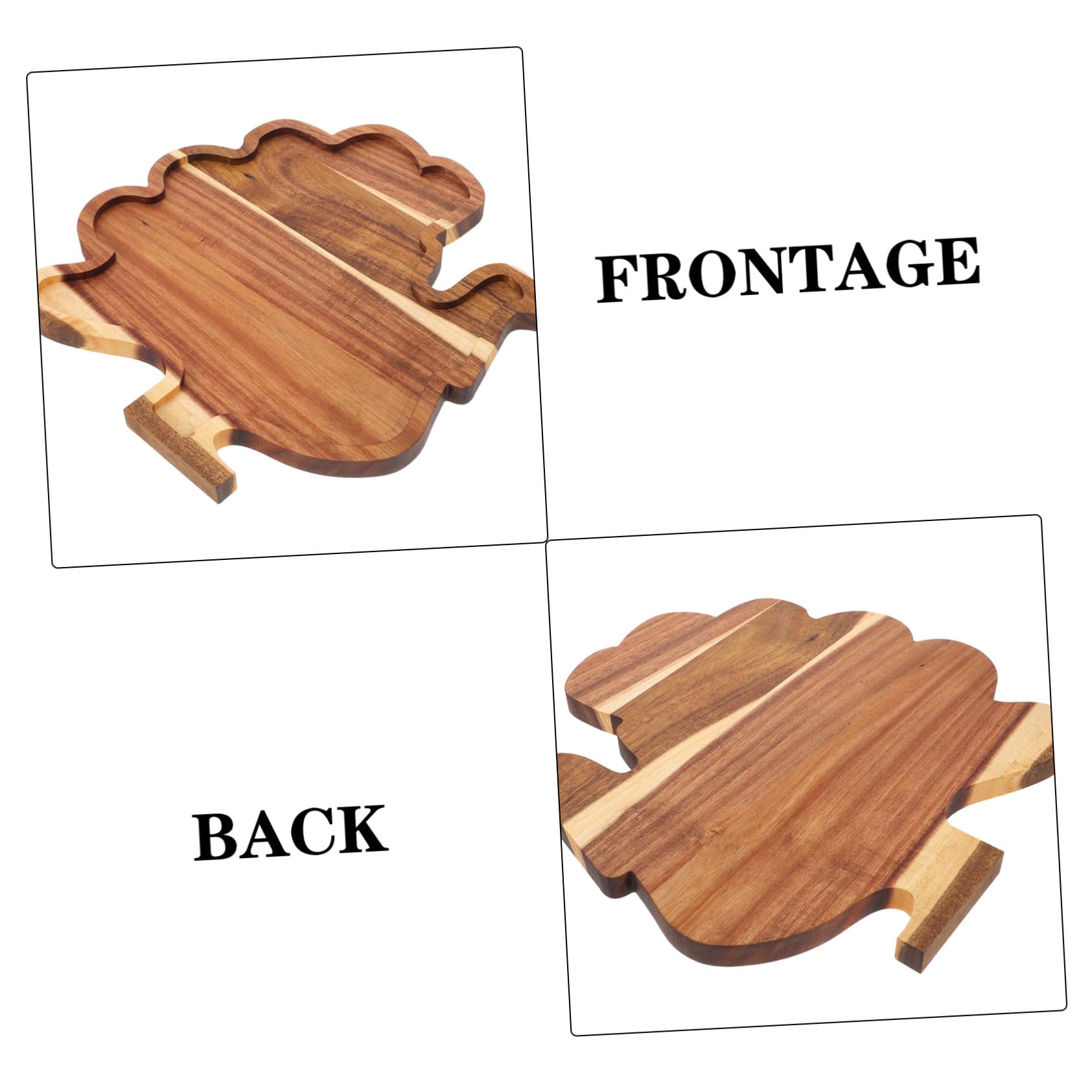 TOYANDONA Bandeja De Madera Maciza para Pavo Bandeja para Servir Postres Quesos De Madera para Cena De Acción De Gracias y Fiestas Navideñas