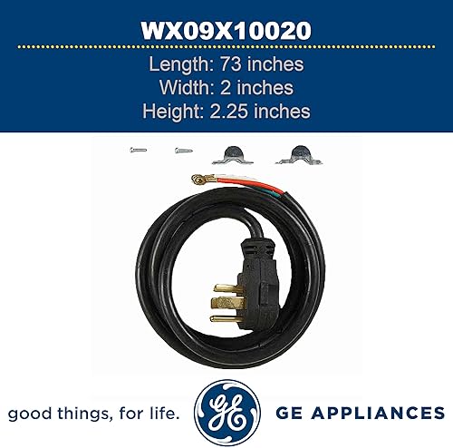 Miniatura 3 de GE WX09X10020 Genuine OEM 6ft Cable de alimentación 30 AMP 4 cables para secadora GE