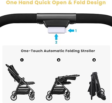 UBRAVOO Baby Stroller for Toddlers with Reclining Seat,Ultra Compact Stroller with Large Storage Basket, Canopy, Parent Handle, Lightweight Push Chair for Travel Buggy and More
