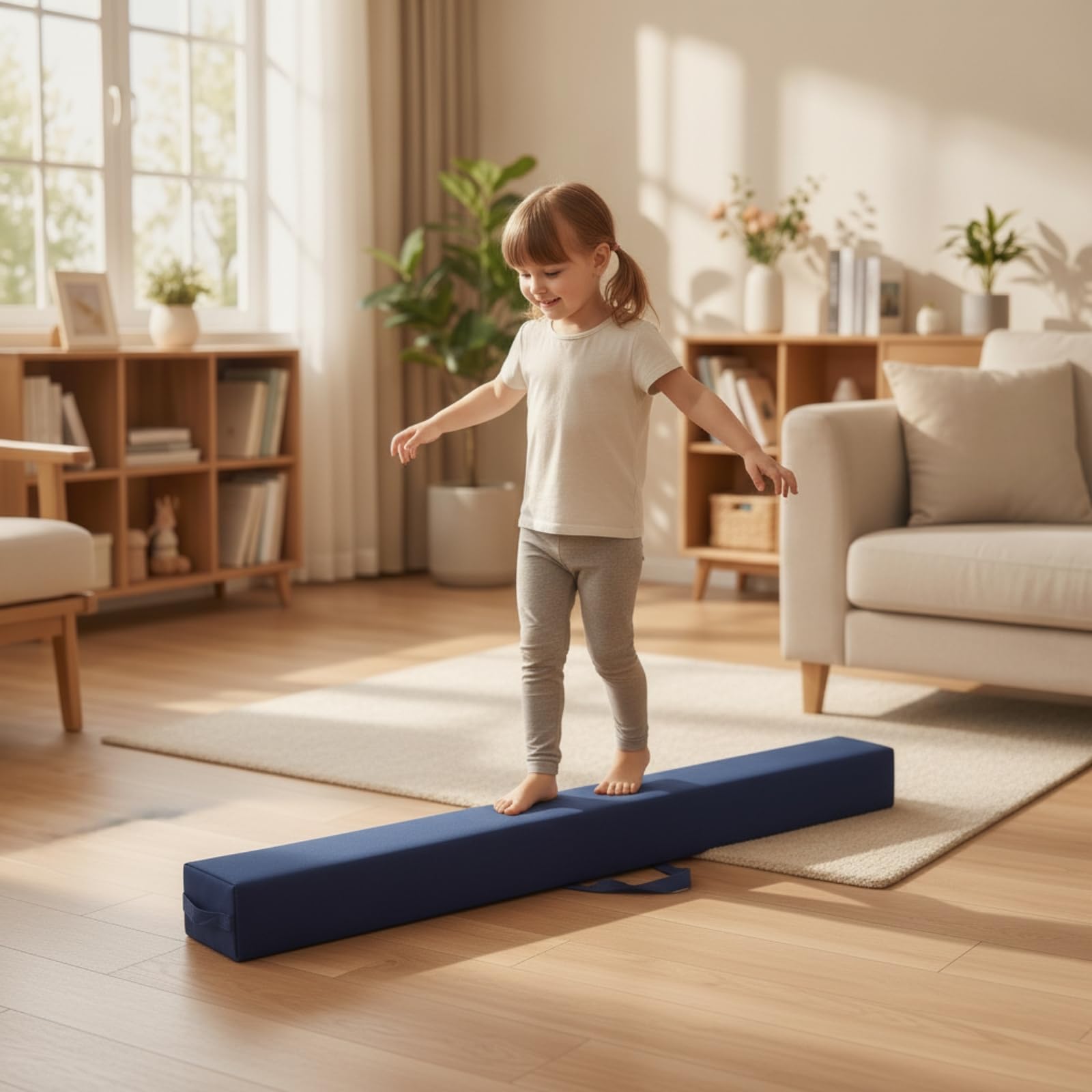 predolo Trave di Equilibrio Pieghevole tile | Imbottito Confortevole, Trave da Ginnastica, per Palestra, area giochi, Bambini, Ginnasti
