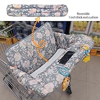 Vista 5 de ICOPUCA Funda para carrito de compras para bebé, funda de carrito 2 en 1 para bebés y silla alta, funda acolchada para asiento de carrito