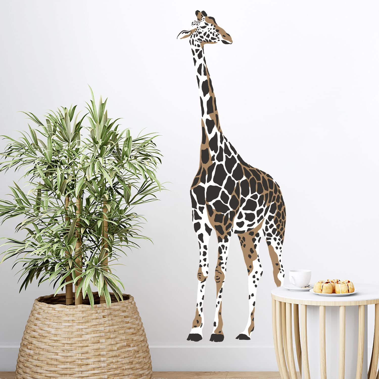 Stickerscape Watercolour Jungle Wall Stickers (Giraffe) | Safari Wall Stickers for a Children's Bedroom or Nursery | Easy to Apply and Cleanly Removable