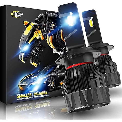 Cougar Motor X-Small H7 LED Bulb, 16000LM 6500K All-in-One Conversion Kit - Cool White, 360°Adjustable Beam - Halogen Replacement Pack of 2