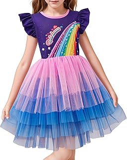 Girls Tulle Dresses Princess Flutter Sleeve Tutu Dress for Toddler Girl 3-12 Years - Buy now