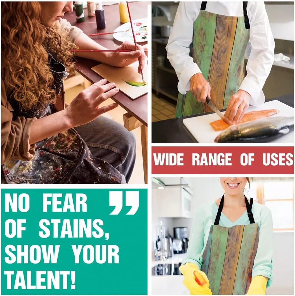Colorful Wood Board Aprons for Women Men Kid Cooking Baking Apron Kitchen Utility Equipment Accessories