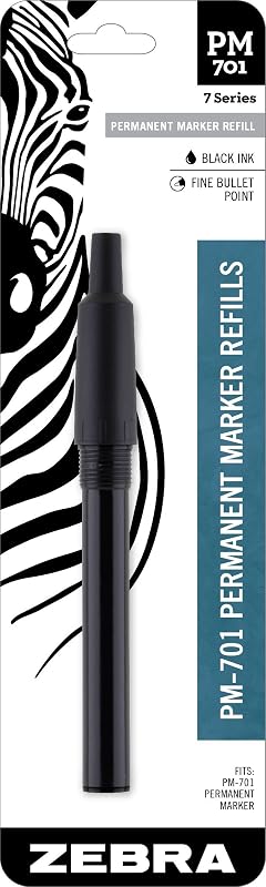 Zebra Pen PM-701 Recambio de marcador permanente, negro, punta fina, 1 paquete | Rendimiento de marcado audaz y duradero, reemplazo rápido y sencillo, ideal para suministros de oficina, serie STEEL (80111)