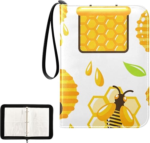 Honey Card Binder 400 Pockets Trading Card Storage Binder Album with Sleeves Zipper Card Collection Holder Folder for Game Card Sleeved Card