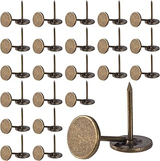 100pcs Metal Thumb Tacks, Heavy Duty Flat Head Push Pins, Upholstery Tacks for Fixing Photos Notes Maps Wall Decorations Home Decor- Bronze