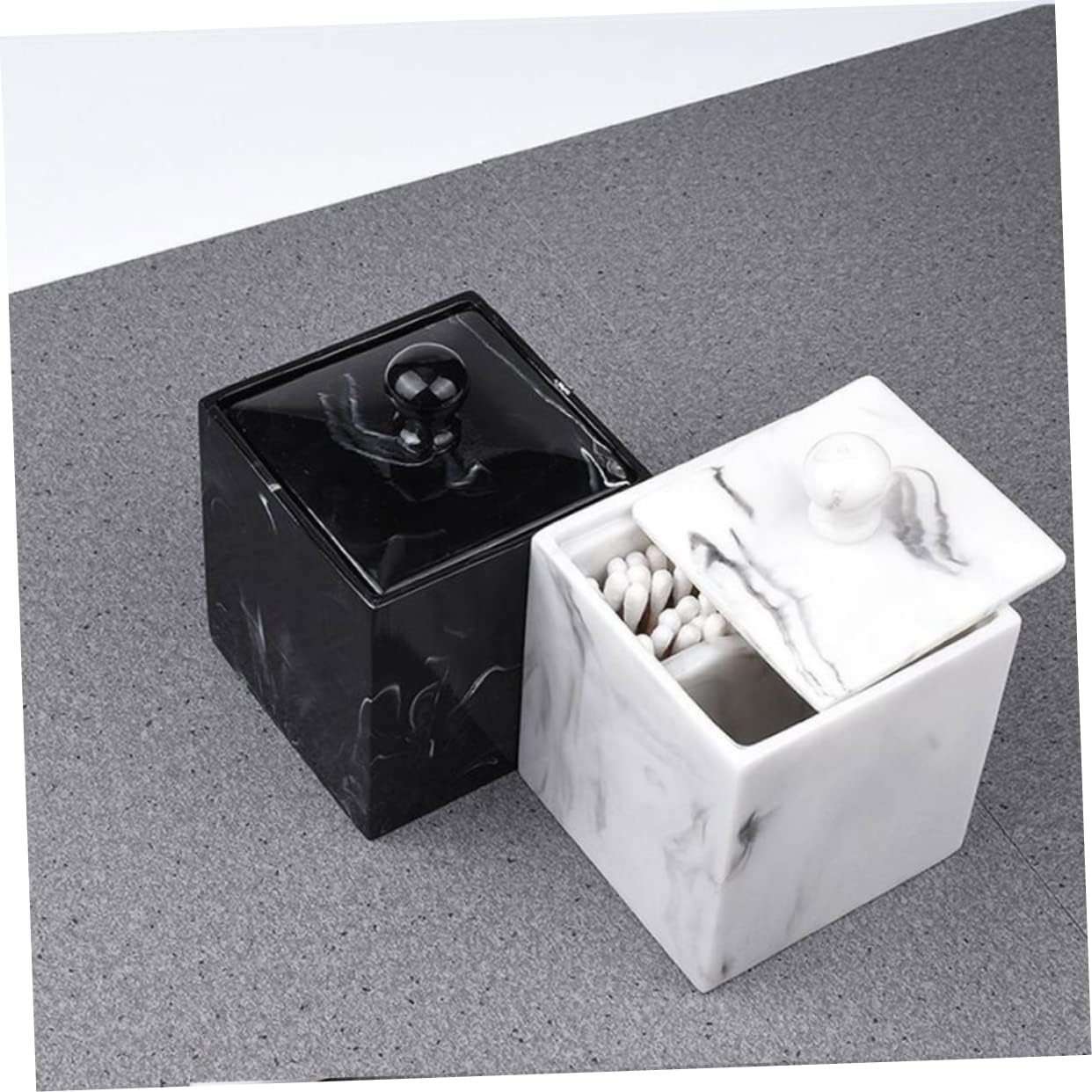 2pcs Cotton Holder Cotton Ball Container Toothpick Holder Swab Box Pad Organizer