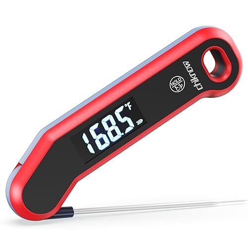 Termómetro digital de lectura instantánea para carne, con rotación automática, pantalla LCD grande y modo de suspensión, precisión de ±0.5 °F,