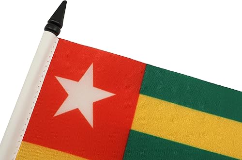 Miniatura 138 de Bandera de mesa Sierra Leona de 5 x 8 pulgadas, bandera de escritorio de Sierra Leona, 8.3 x 5.5 in, barra y base de plástico negro AZ FLAG