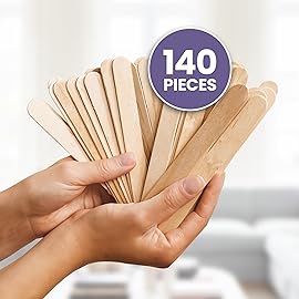 Tress Wellness Craft Sticks, Popsicle sticks, Premium Splinter-Free Wooden Sticks for Waxing, Wax Stick for Body and Face Waxing, 140 pieces