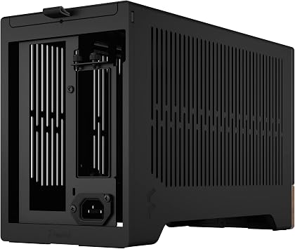Fractal Design Terra Graphite - Wood Walnut Front Panel - Small Form Factor - Mini ITX Game Case - PCIe 4.0 Riser Cable - USB Type-C - Anodized Aluminum Panel