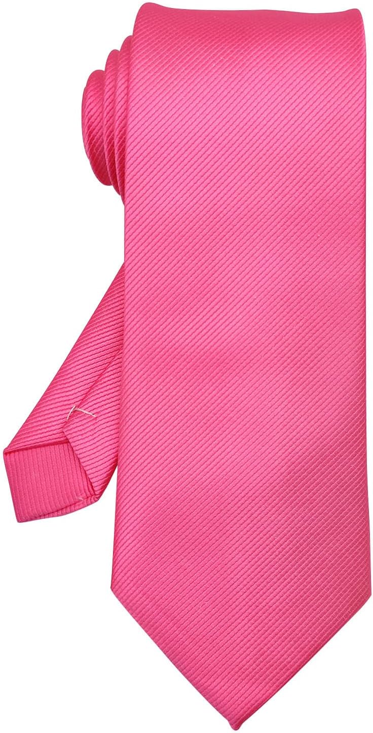 Medsuo Classic Men's Solid Color Necktie - Formal Business Wedding Interview Tie, 58.3" Polyester, Easy Knot