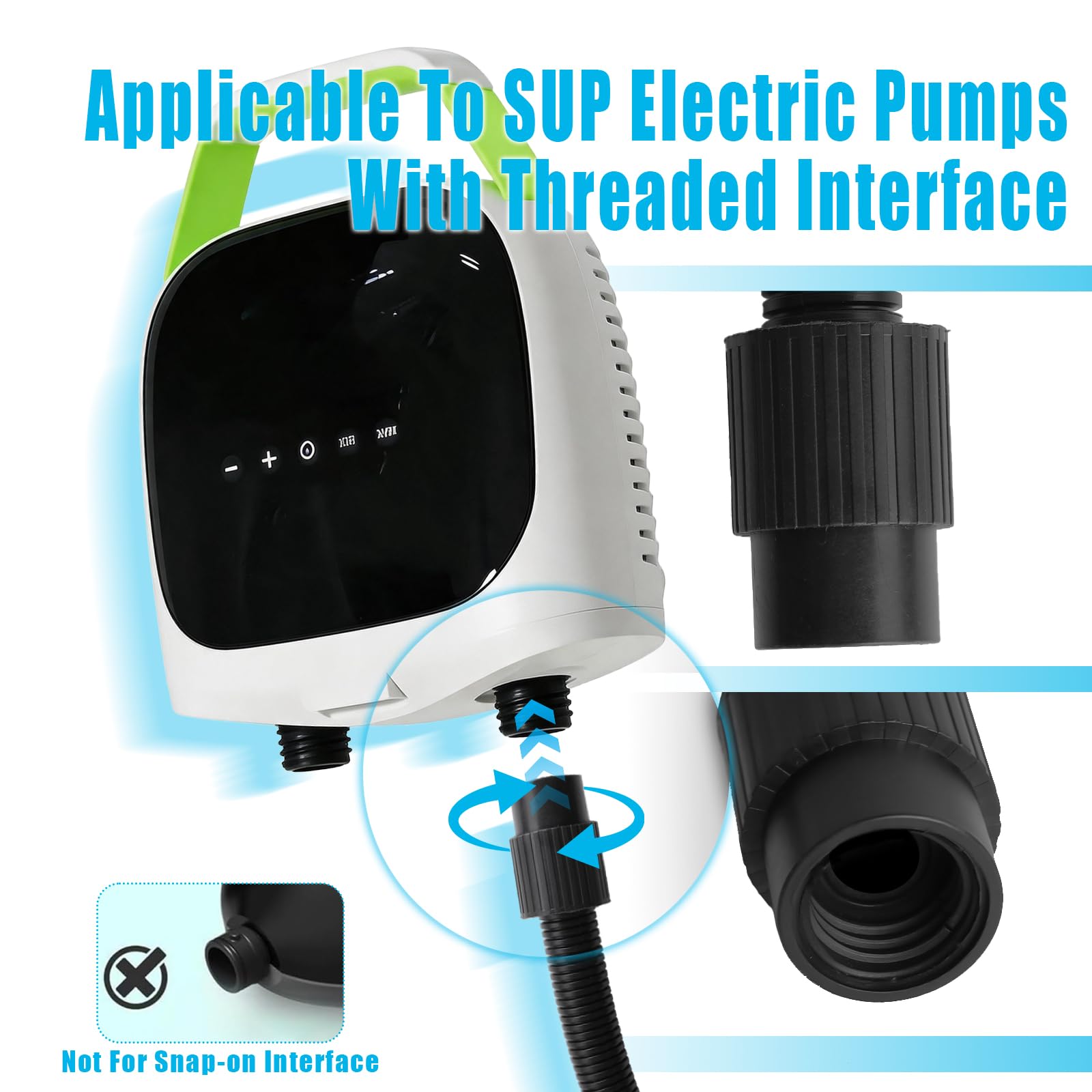 Zestaw adapterów do pompy SUP, nadmuchiwany wąż powietrzny do pompy SUP z 7 końcówkami do zaworów powietrza, elektryczna pompa powietrza SUP akcesoria do łodzi gumowej, nadmuchiwane łóżko, deska Stand