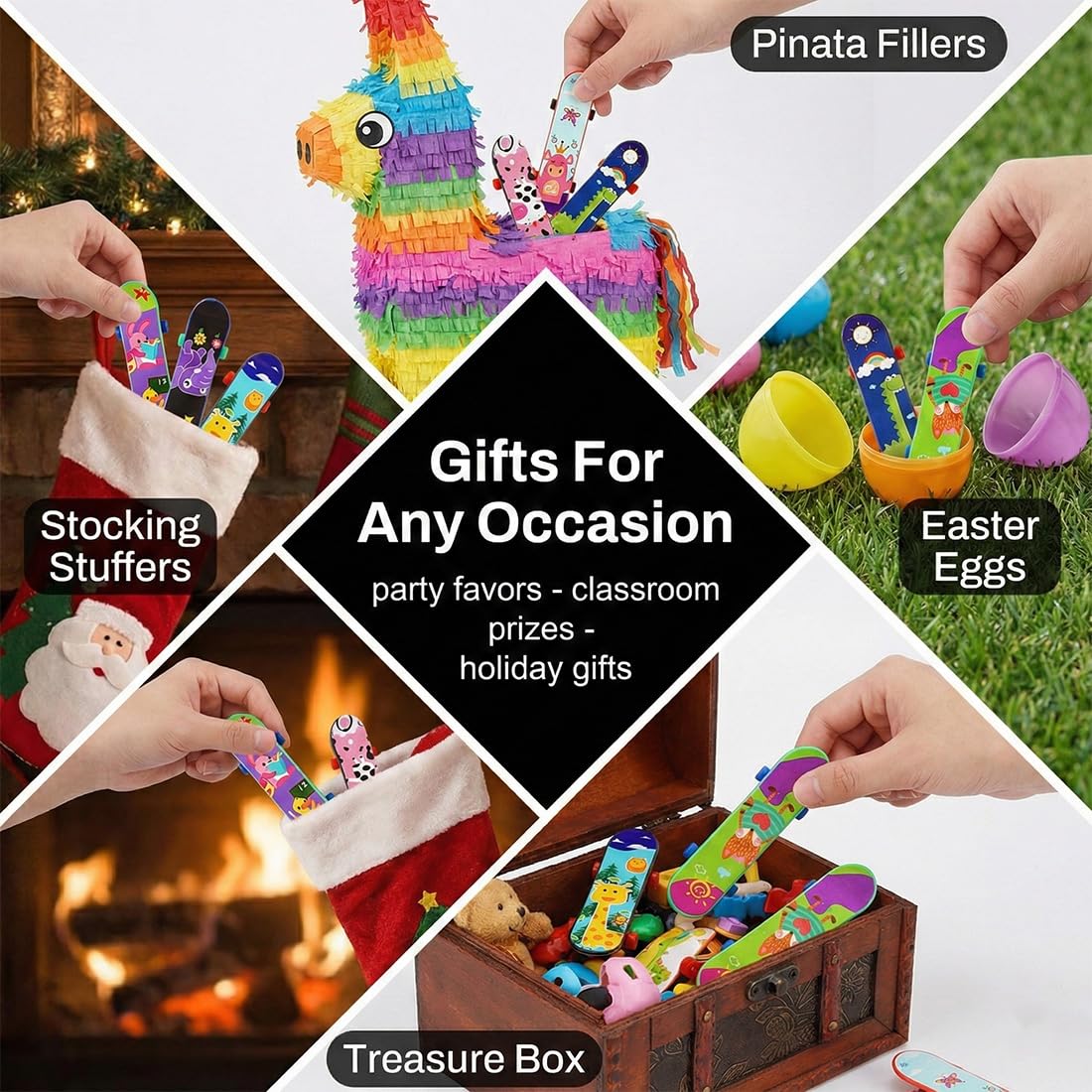 20 Pcs Fingerboard Finger Skateboard Set Patineta de Juguete para Fiestas, Juegos de Dedos, Regalos de Monopatines para Adolescentes, Mini Skates para cumpleaños - Color aleatorio — view 3