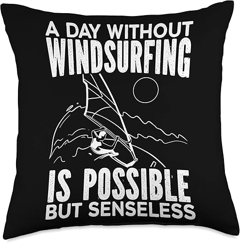 Windsurfer Windsurf Surfer Apparel Windsurfing Surfing Board Water Sports Throw Pillow 18x18 Multicolor