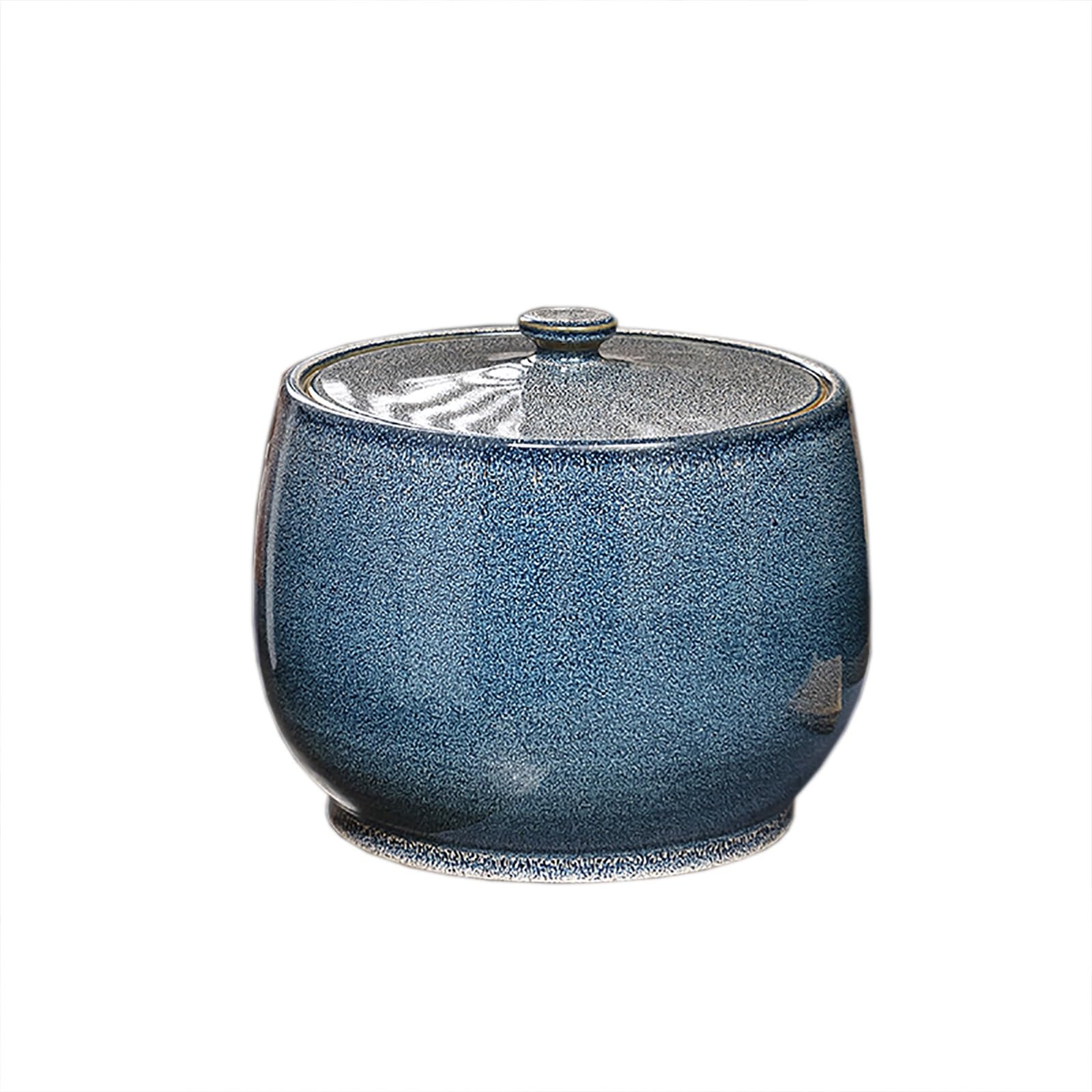Chiński retro ceramiczny cylinder ryżowy z pokrywką 25 kg dozownik ziaren do herbaty kawy i przekąsek przechowywanie niebieski i biały porcelanowy pojemnik domowy słoik
