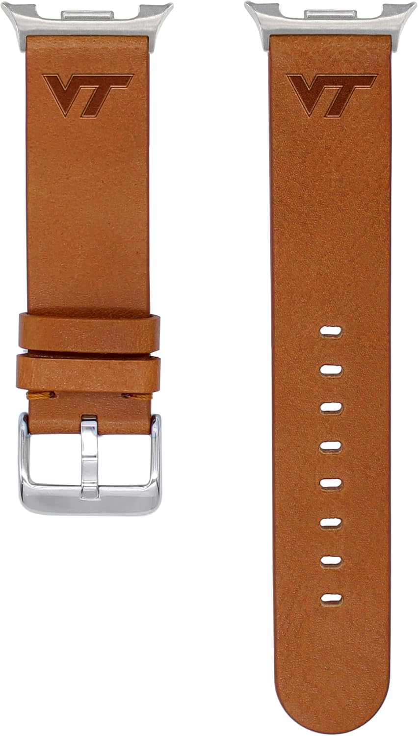 Affinity Bands Virginia Tech Hokies Premium Leather Watch Band Compatible with Samsung Galaxy Watch 8