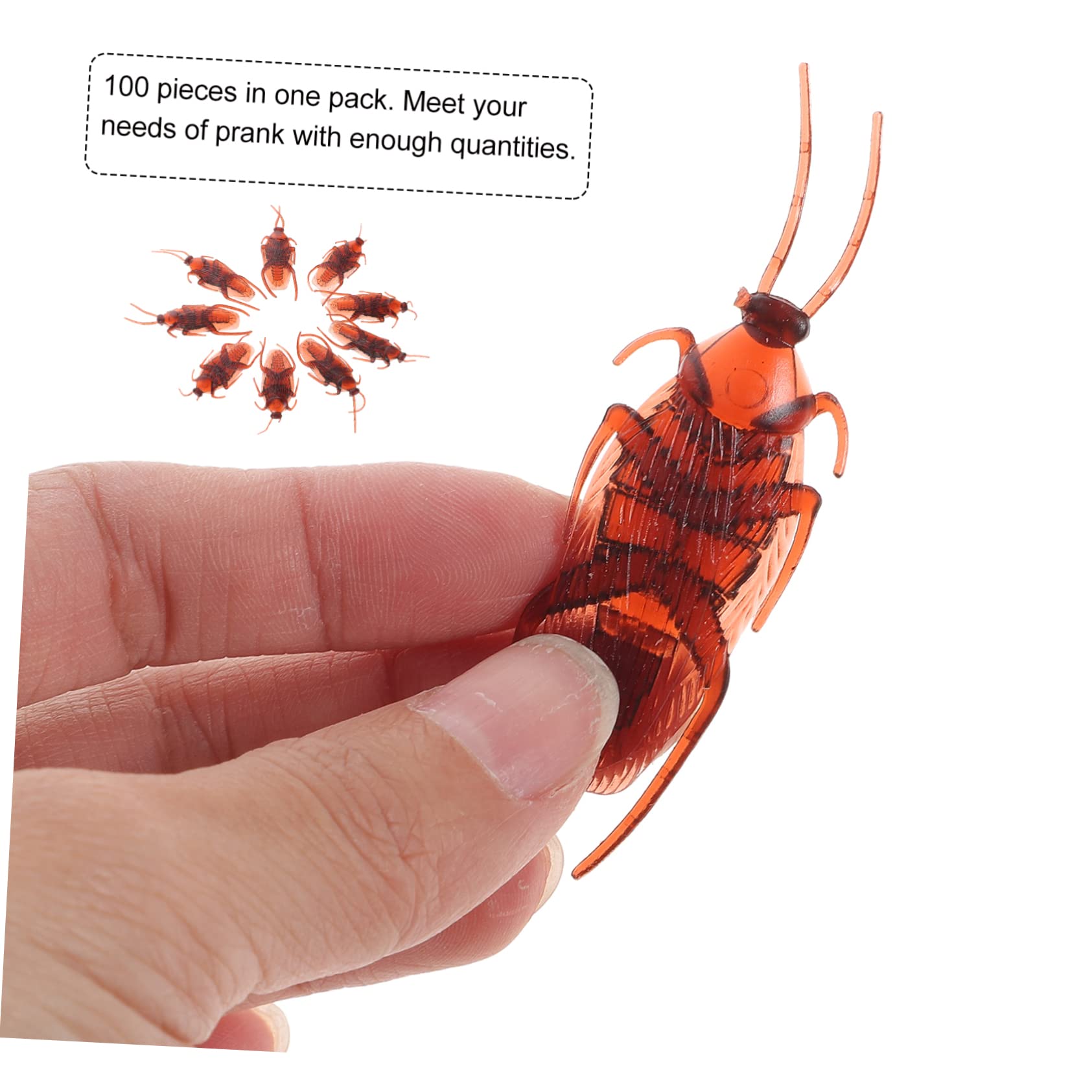 WOONEKY 100Pcs Fake Cockroaches Realistic Plastic Bugs for Halloween Pranks Party Toys Scare Props for Outdoor Picnics and Gag - Image 2