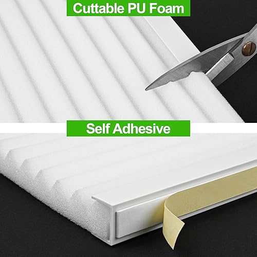 Miniatura 3 de Paneles laterales de aislamiento de espuma para aire acondicionado de ventana, kit de aislamiento de paneles laterales de CA con marcos en forma de