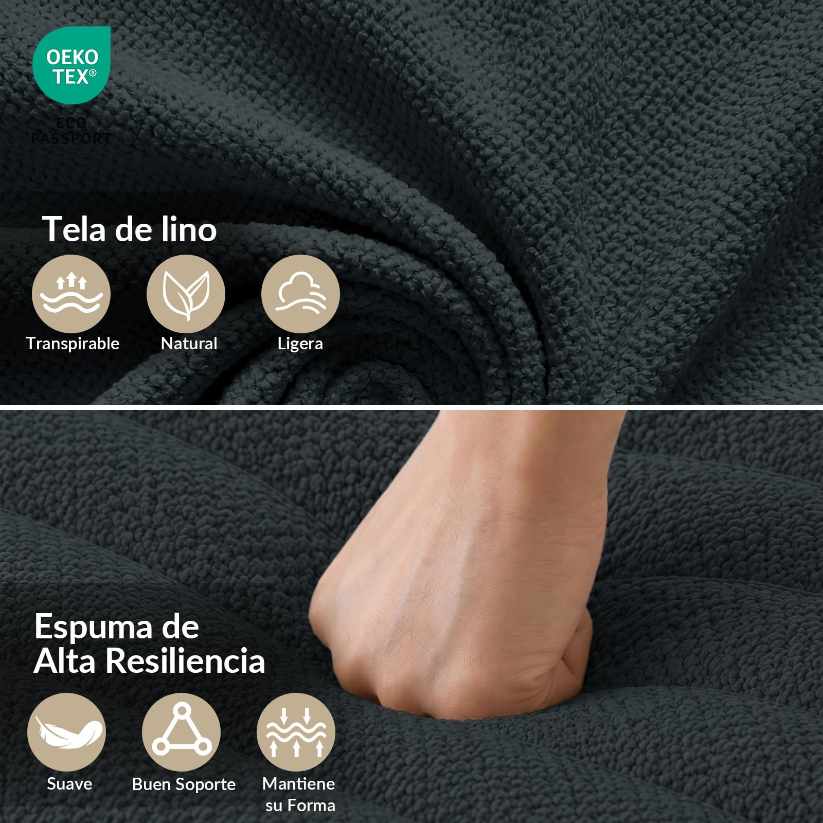 JIJIAN Pack de 6 Sillas de Comedor, Sillas de Cocina, Silla Tapizada, Silla de Salón, Respaldo de Tela y Patas de Metal, Ideal para Comedores, Cocinas y Salones, Gris Oscuro