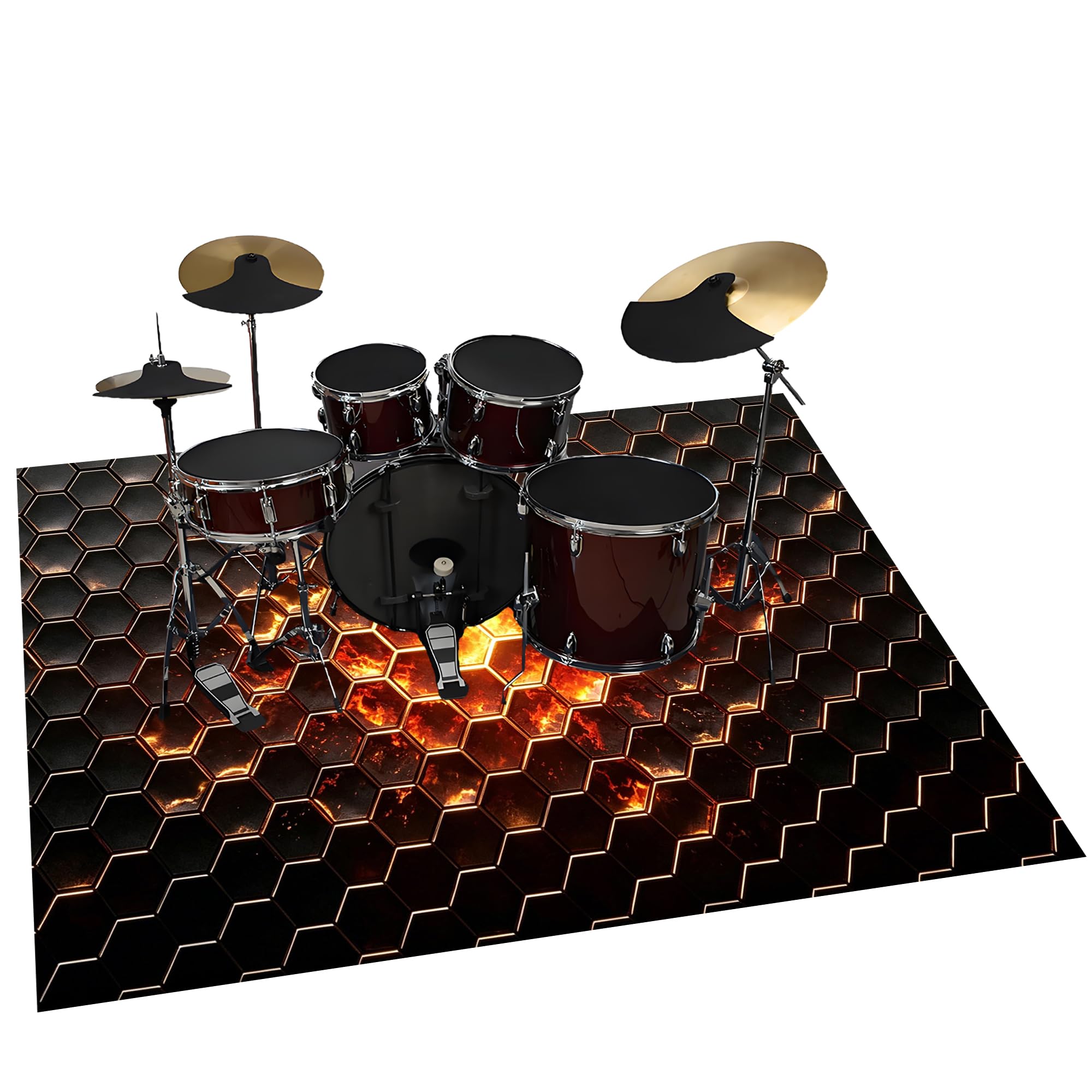 Tappeto Batteria Elettronica Tappeto a Tamburo Insonorizzato 300 x 200 cm | Antiscivolo, Tappeto per Percussioni, Tappeti per Batterie Elettroniche Rullante Acustica Snare Drum Grancassa Strumenti