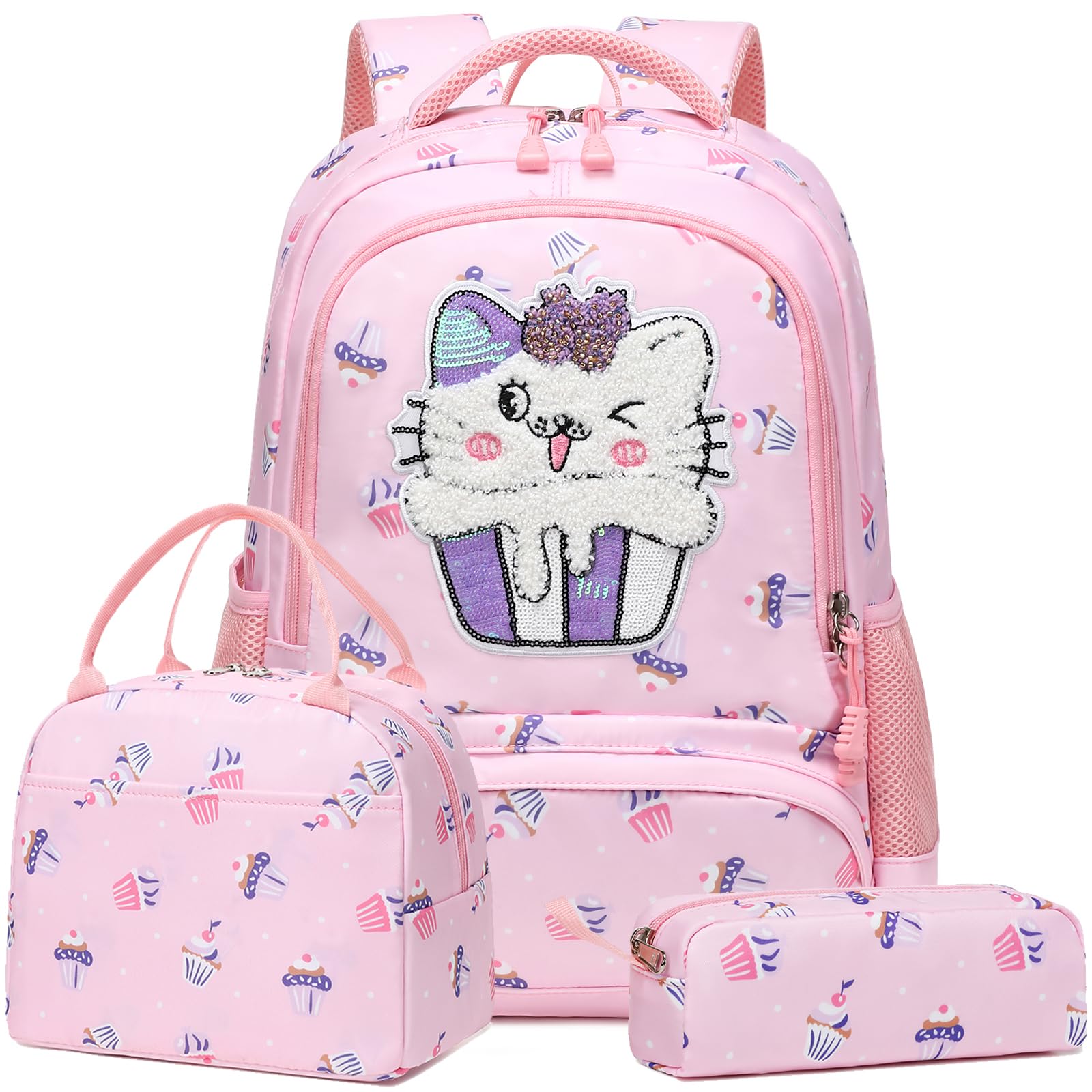 Dafelile Backpack Unicorn for Girls School Preschool Backpack for Girls 3 IN 1 School Bookpack Set with Lunch Bag Pencil Bag