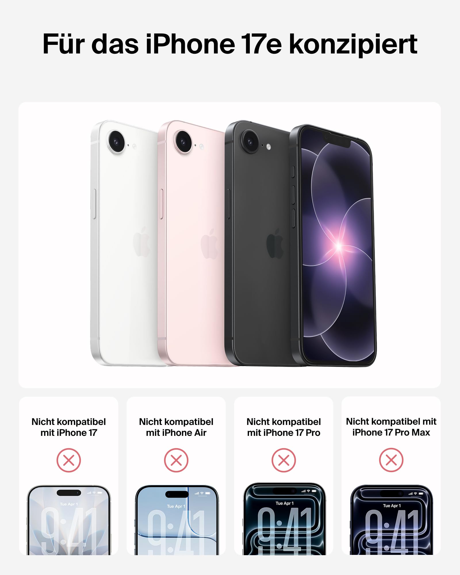 Belkin Titan SmartShield Sichtschutz für iPhone 17e, Kratzfester Stoßschutz, Anti-Fingerprint, Geeignet für Hüllen, Ultradünne Schutzglas mit Positionierungsschale zur Anbringung