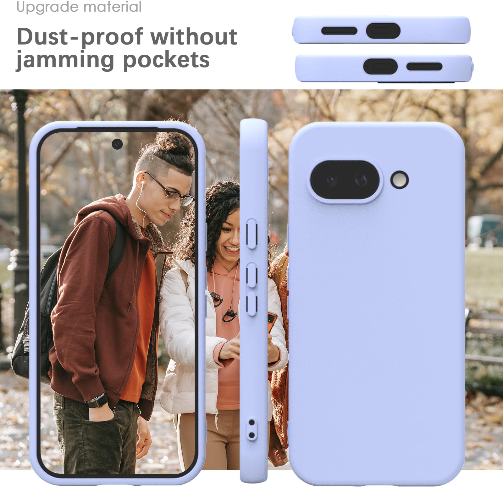 YATWIN Silicone Back Case for Pixel 9A, Soft-Touch Phone Back Cover for Pixel 9A - Lilac — Amazon image 7