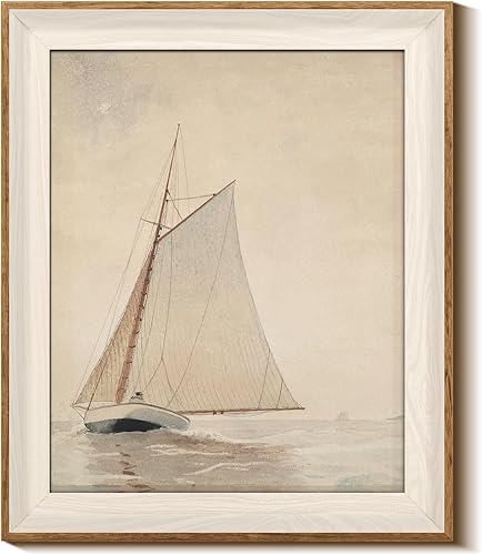 Miniatura 31 de InSimSea Arte de Pared en Lienzo Enmarcado Decoración de Habitación, Imágenes de Paisaje Costero Clásico para Baño Decoraciones de Pared, Arte