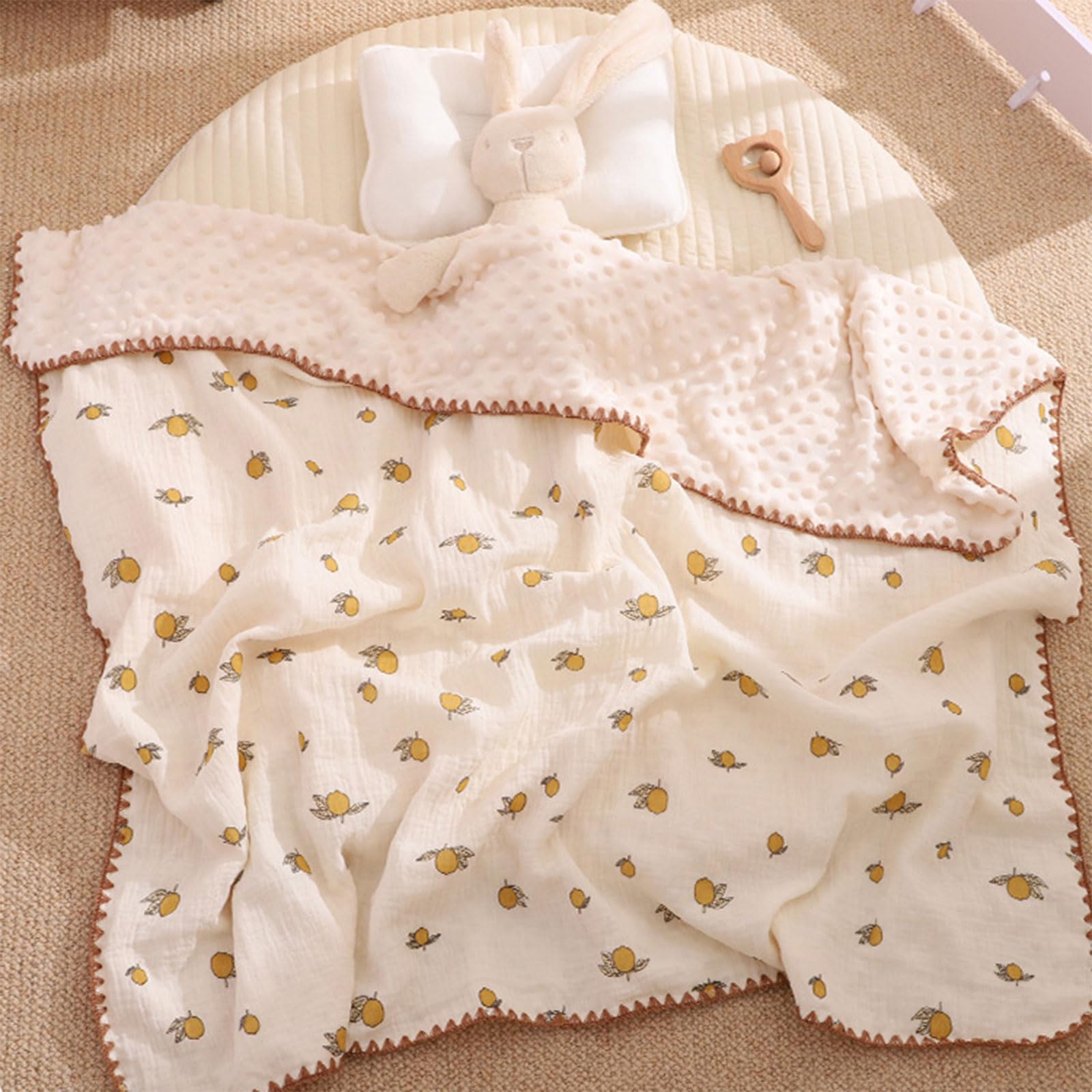 Coperta per neonati e bambini, morbida, in mussola di cotone, traspirante, per allattamento, 100 x 140 cm