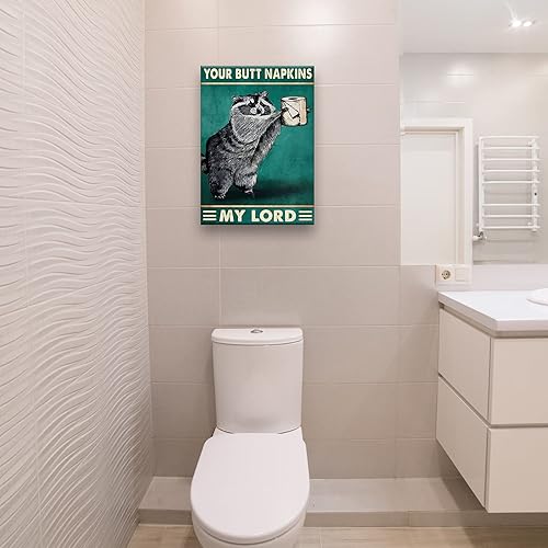 Miniatura 2 de Divertida decoración de baño con la servilleta de mi manteca de cerdo, mapache de animales, impresiones artísticas de pared, cuadros contemporáneos,