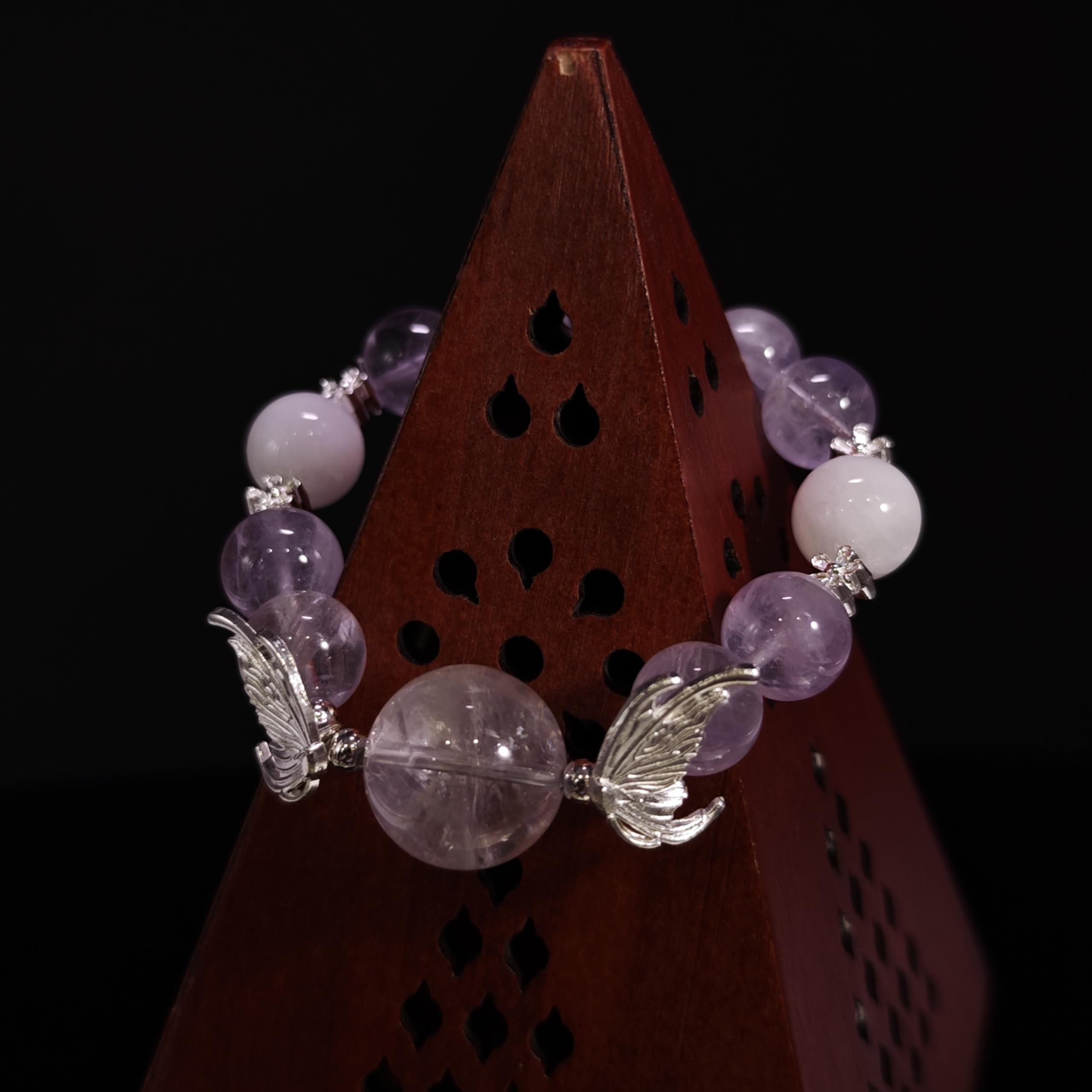 Bracciale Cristallo Bracciale Elastico Personalizzato in Ametista Naturale Fatto A Mano per Donna Yoga Meditazione Compleanno FESTIVITÀ