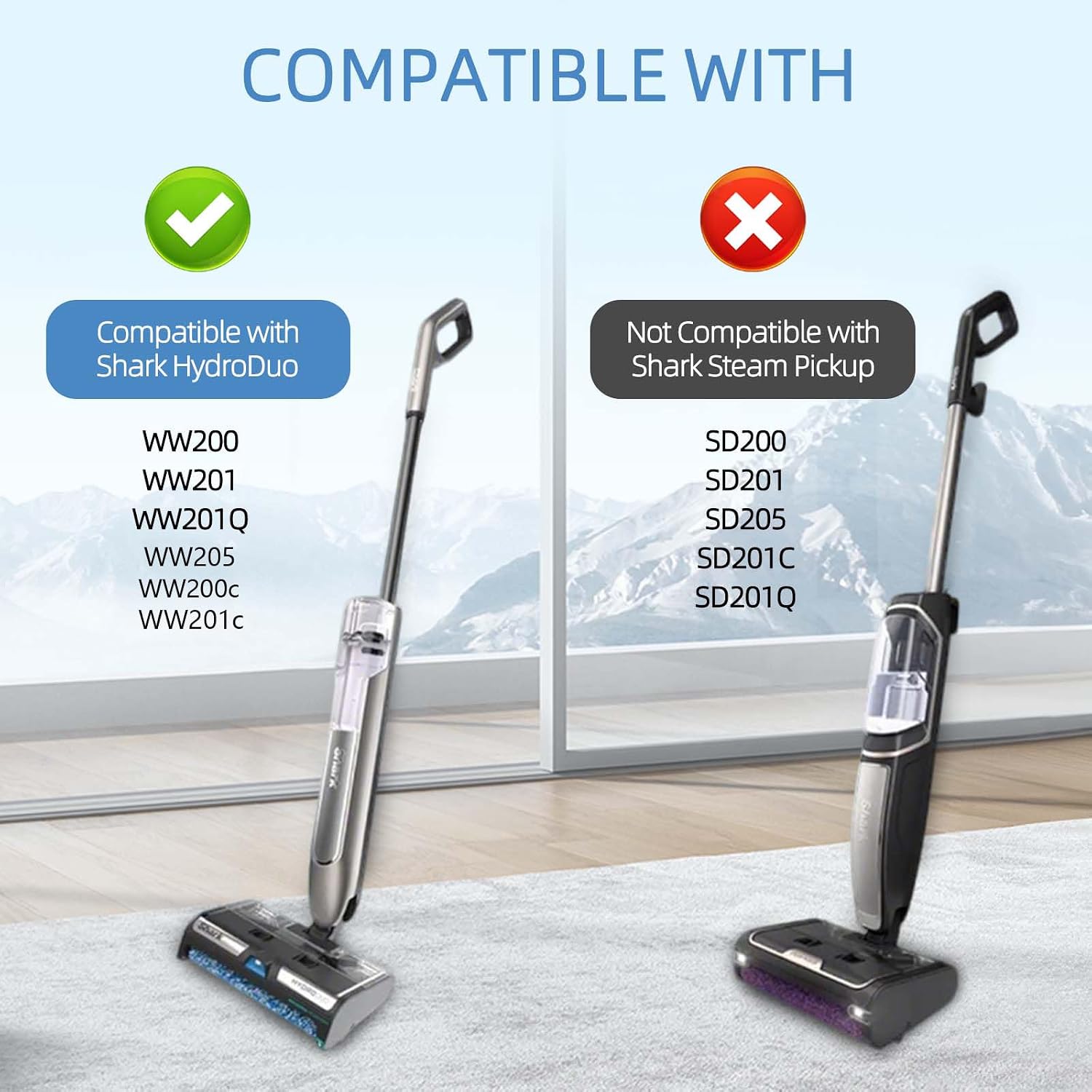 2-Pack WW201 Hydroduo Roller Brush Replacement for Shark WW200 WW205 WW200C WW201q WW201C Hydroduo Cordless Wet Dry Hard Floor Cleaner Vacuum Brushroll with 1 Cleaning Brush