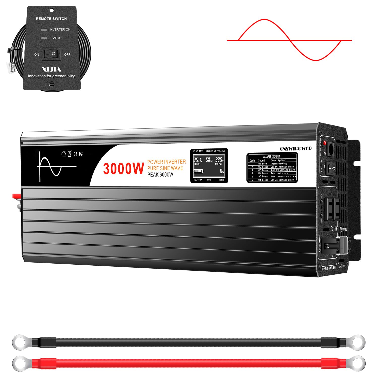 Amazon | 正弦波dc-acコンバーター 24v 正弦波 50 60切り替え 瞬間最大