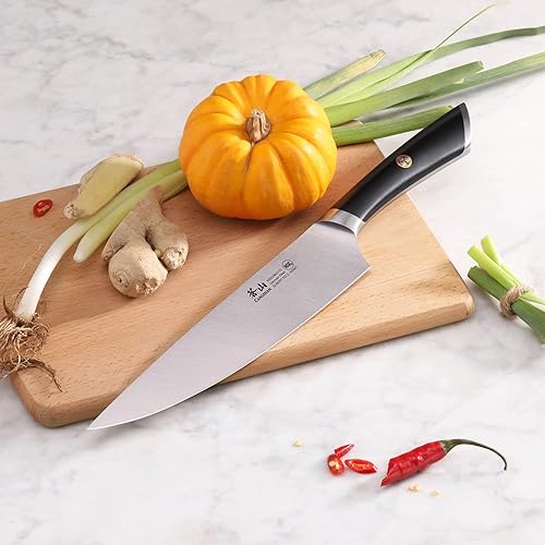 Miniatura 5 de Cangshan Cuchillos de chef forjados de acero alemán serie ELBERT (negro, 8 pulgadas)