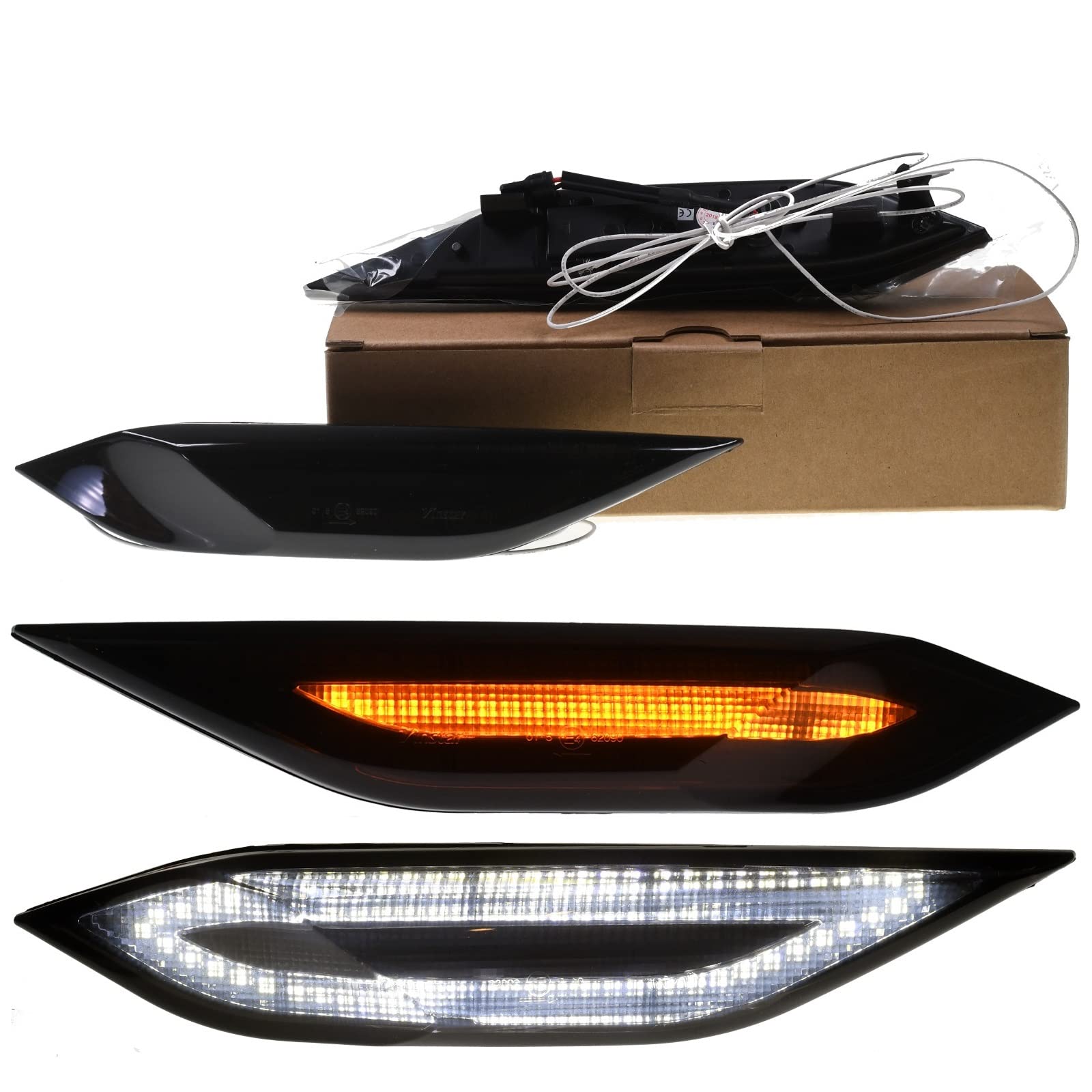 VINSTAR 2X Seiten Blinker Smoke getönte LED passend kompatibel mit Porsche Cayenne 92A 2010-2014
